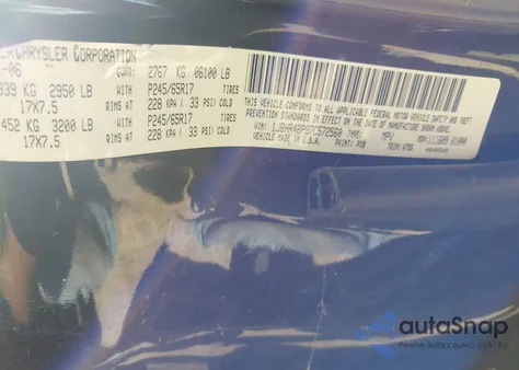 2007 Jeep Grand Cherokee Laredo из США, поврежденный, VIN 1J8HR48P97C572560